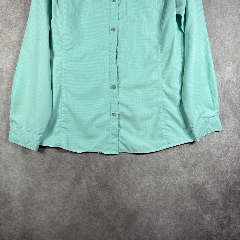 10 000 Ft Above Sea Level Shirt Mens Large Green Button Up Outdoor Fishing View 3